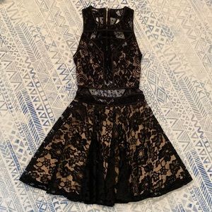 Bebe Black Lace Cutout Dress